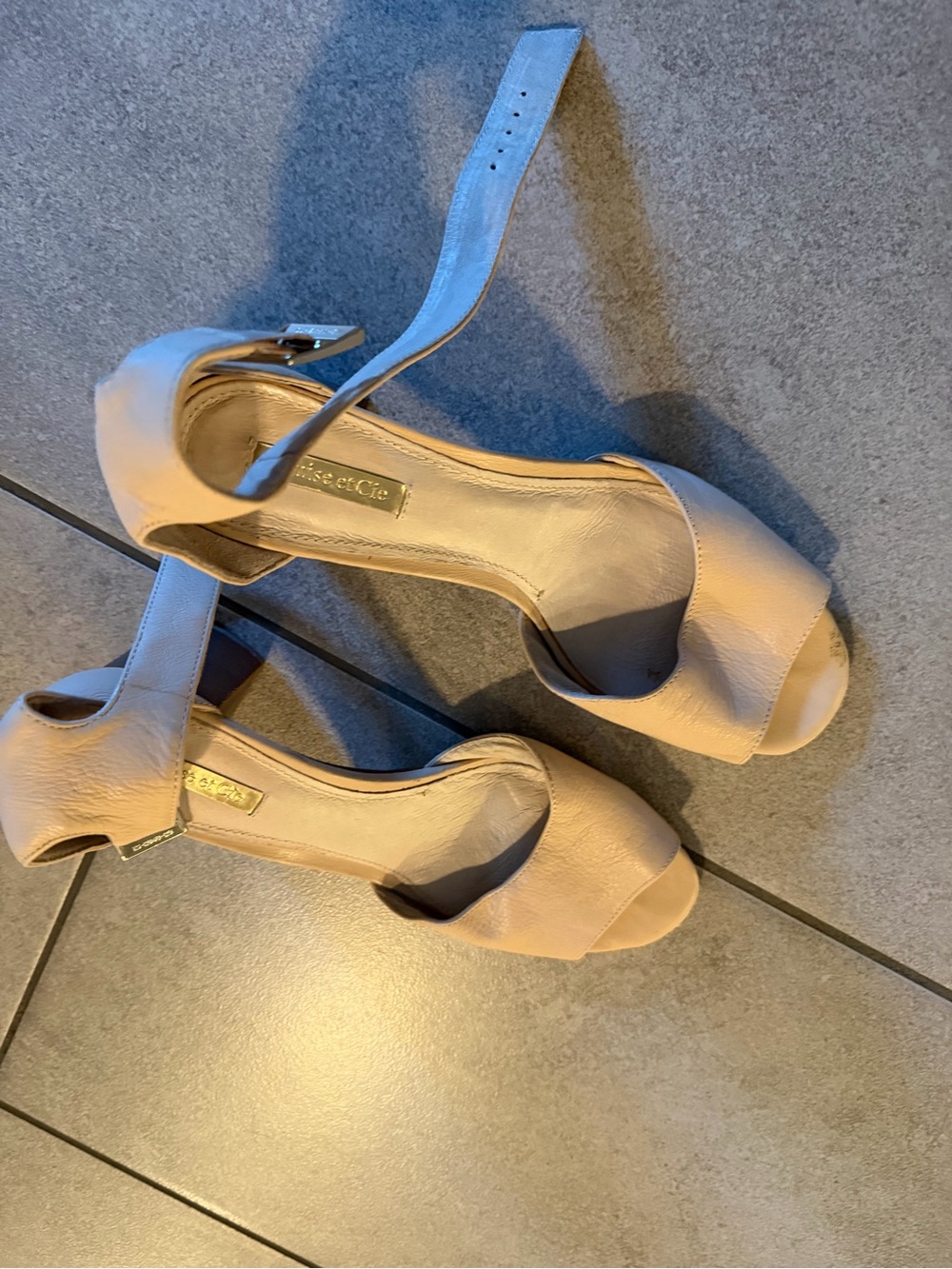 Louise et Cie Women’s Peep-Toe Ankle Strap Heels in Blush